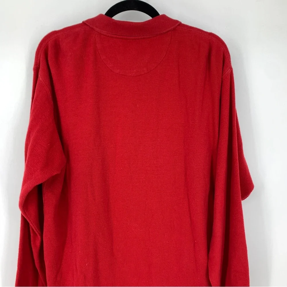 Ralph Lauren Chaps mens‎ large sweater pullover red ribbed cotton vintage